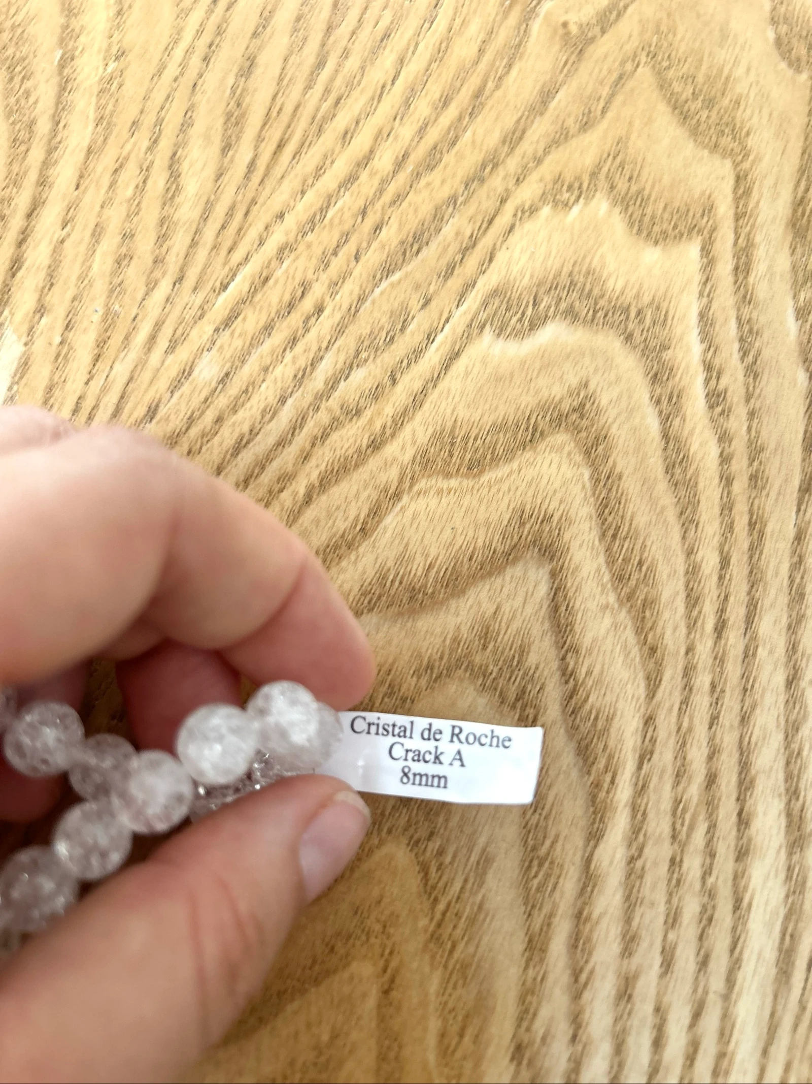Armband van natuurlijke kralen in witte kristallen rotskleur 8mm – photo 4